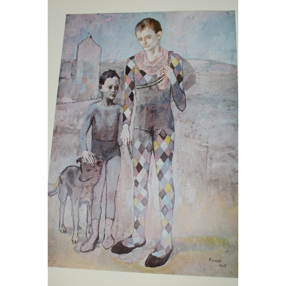 Vintage Picasso Print Two Saltimbanques With A Dog 53785
